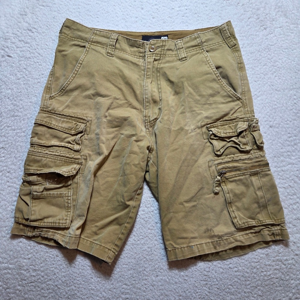 Vintage Y2k Ocean Pacific Cargo Shorts Mens 32 Tan Desert Camel Cotton Skater